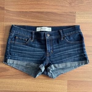 Abercrombie & Fitch Low Rise Dark Wash Denim Short